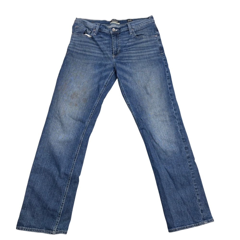 Reclaim Mens Regular Straight Leg Blue Denim Jeans Size 34R Medium Wash 34x32